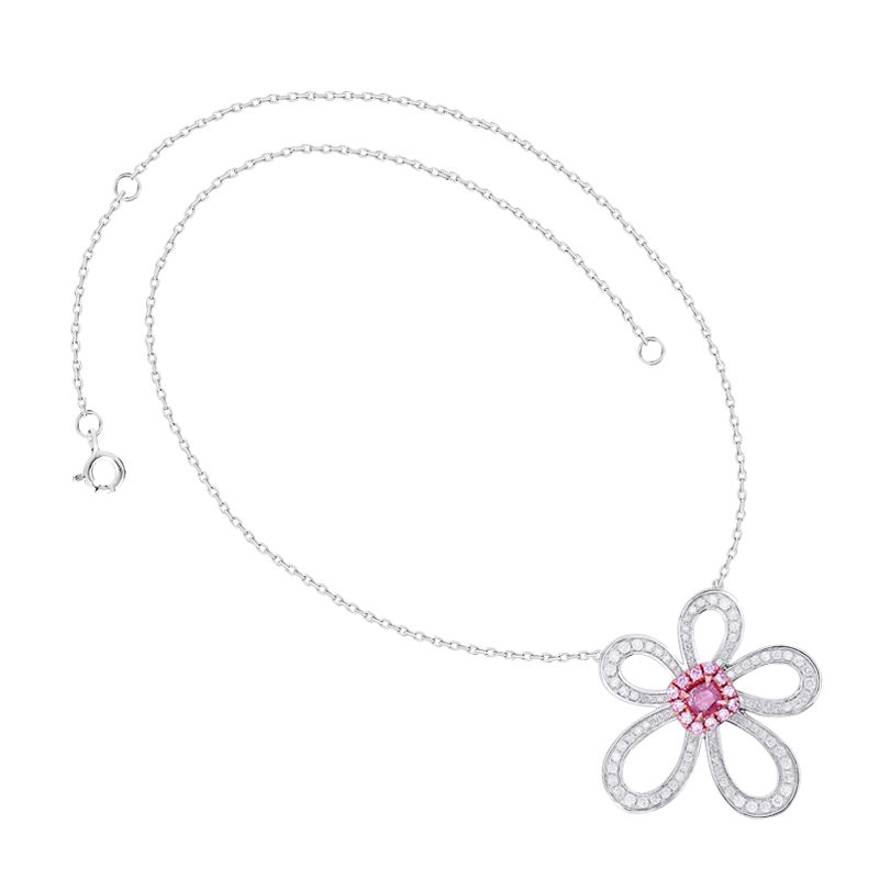 Cherry Pink Diamond Necklace